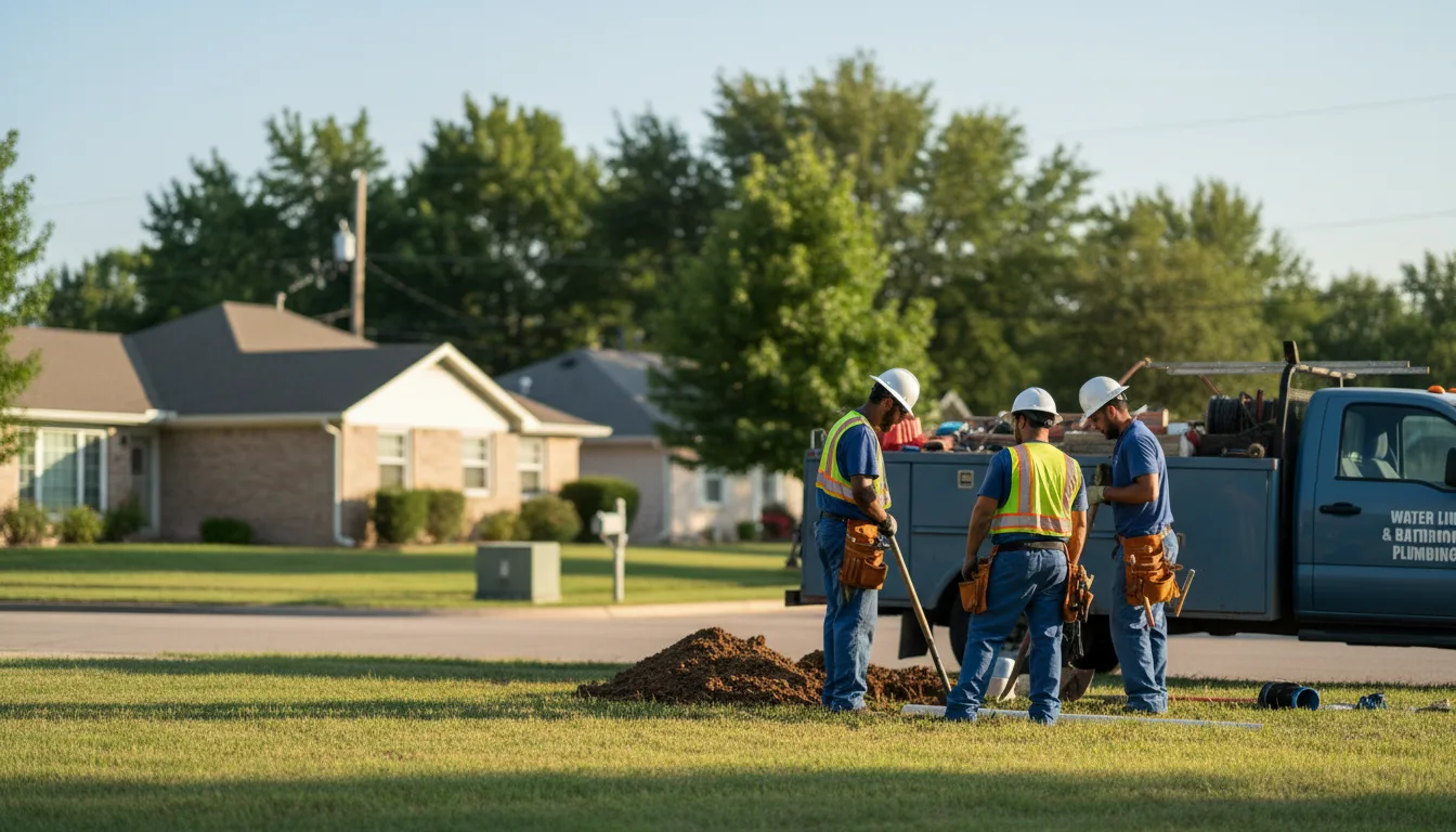 Residential water line and bathroom plumbing service in Roland, AR